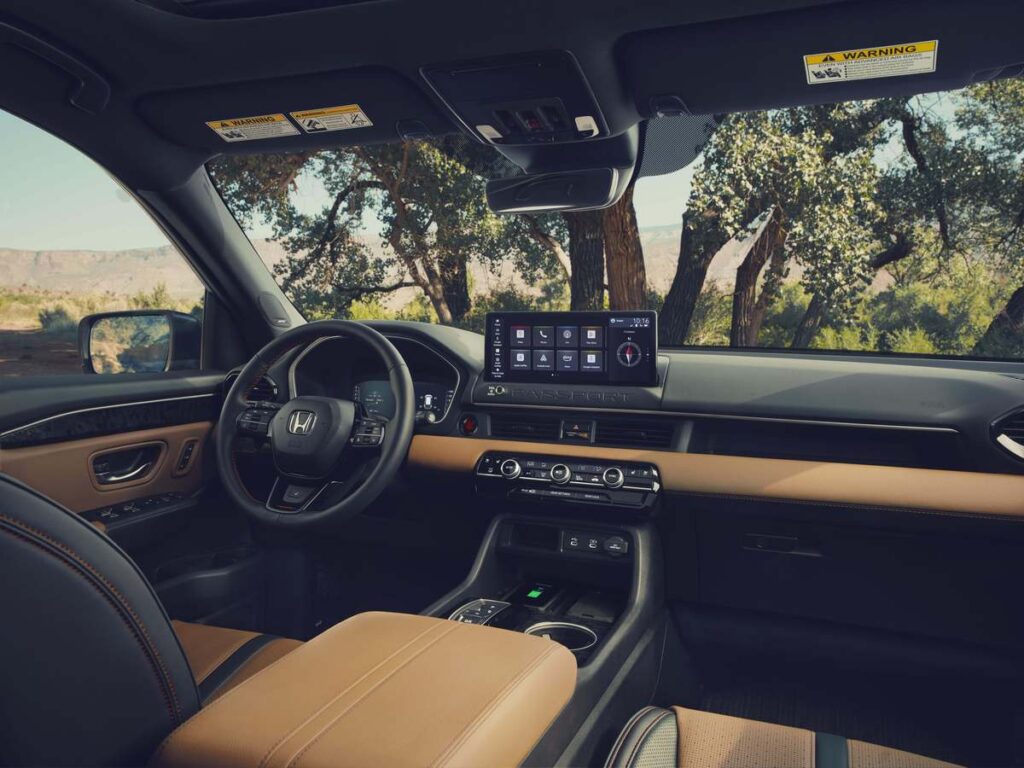 Interior of the 2026 Honda Passport Trail Sport