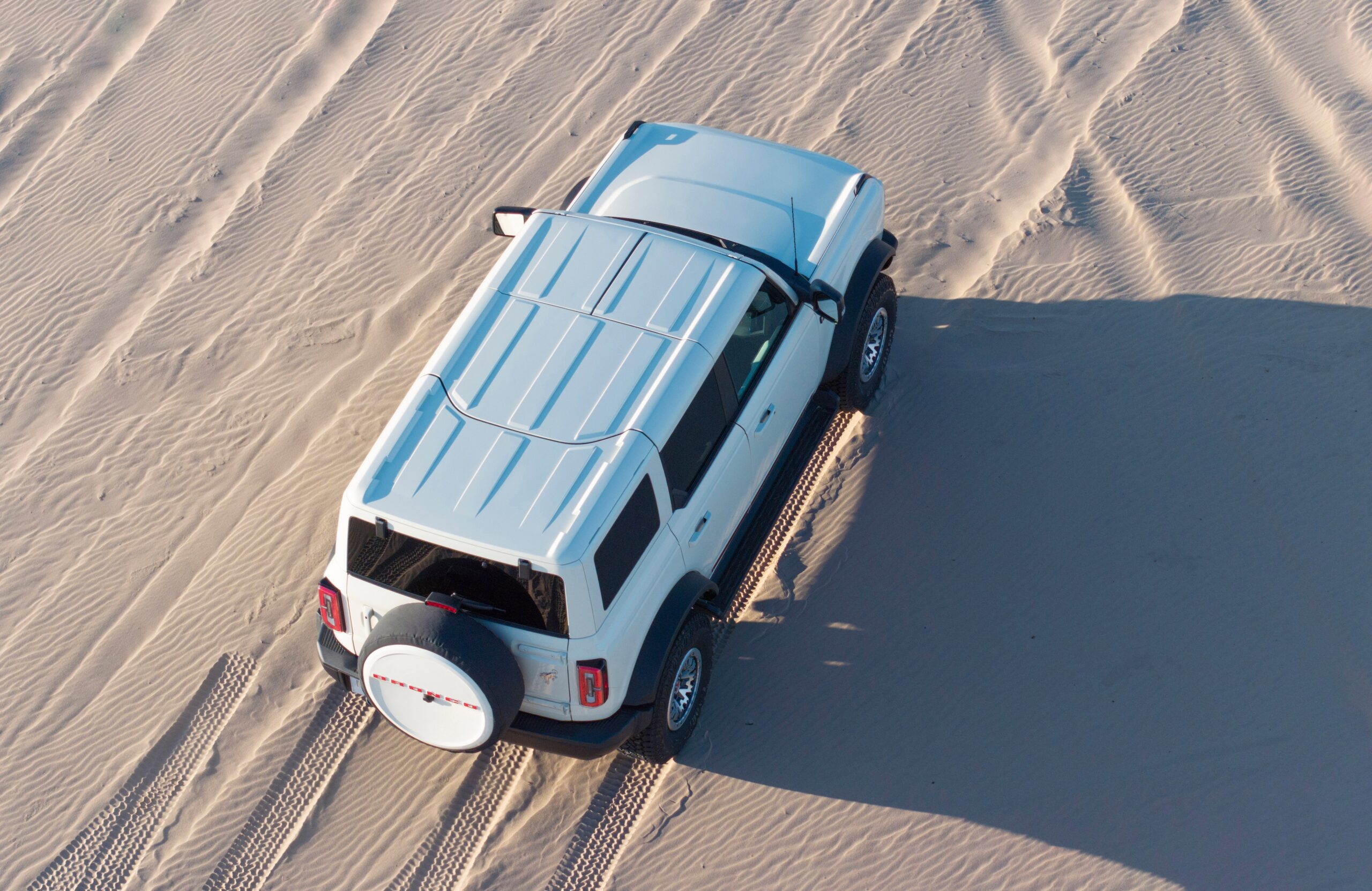 Overhead view of a white Bronco 60th Anniversary Package