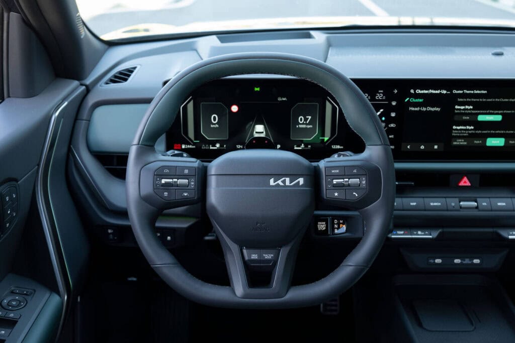 2027 KIA Seltos. Dashboard and steering wheel
