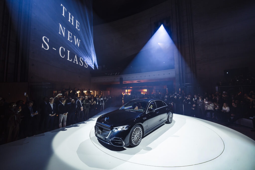 Mercedes-Benz Headquarters in Stuttgart, Germany. Revealing the new S-Class.
