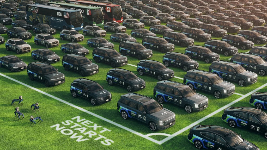 Some of the almost 1000 cars being used to shuttle people around the FIFA World Cup