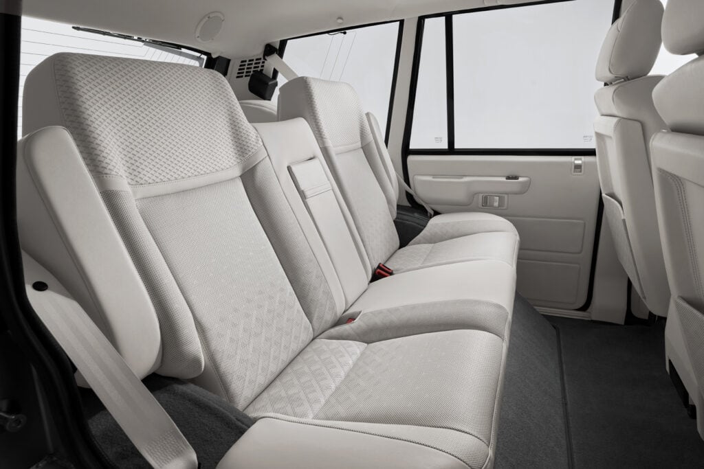 SUV rear seat of a classic Range Rover