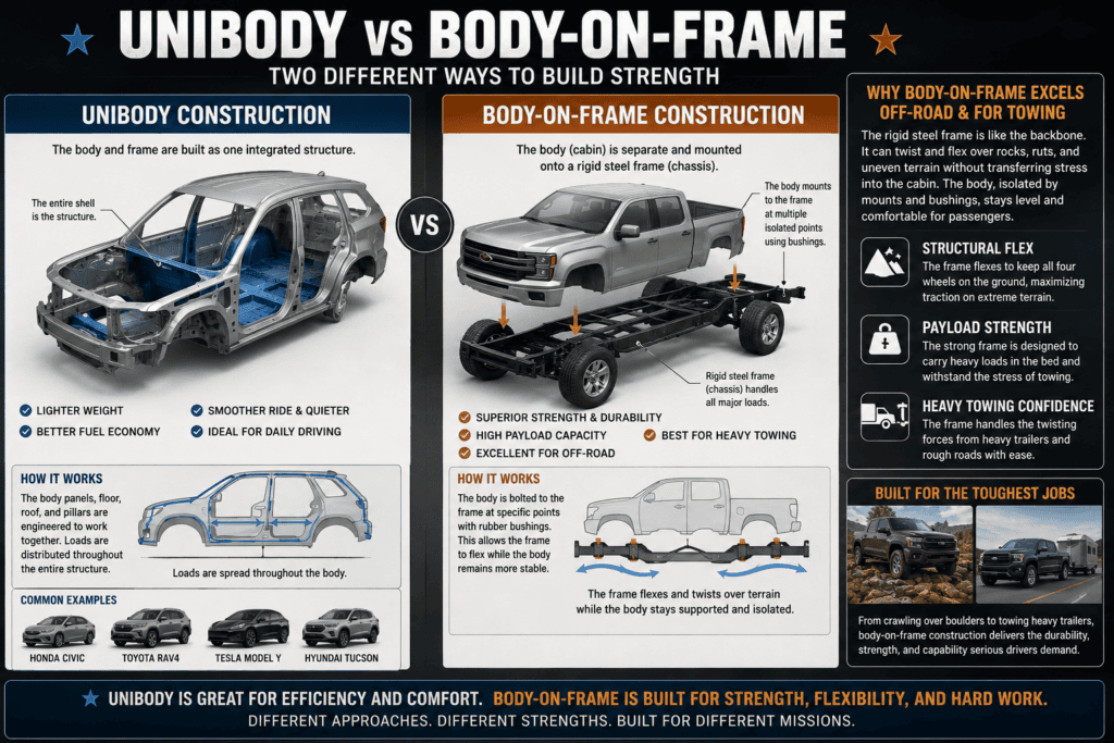Unibody vs Body-on-Frame Construction