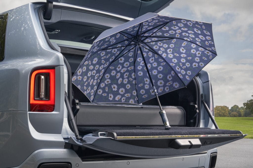 Especially commissioned Rolls Royce Cullen Daisy with the unique umbrella