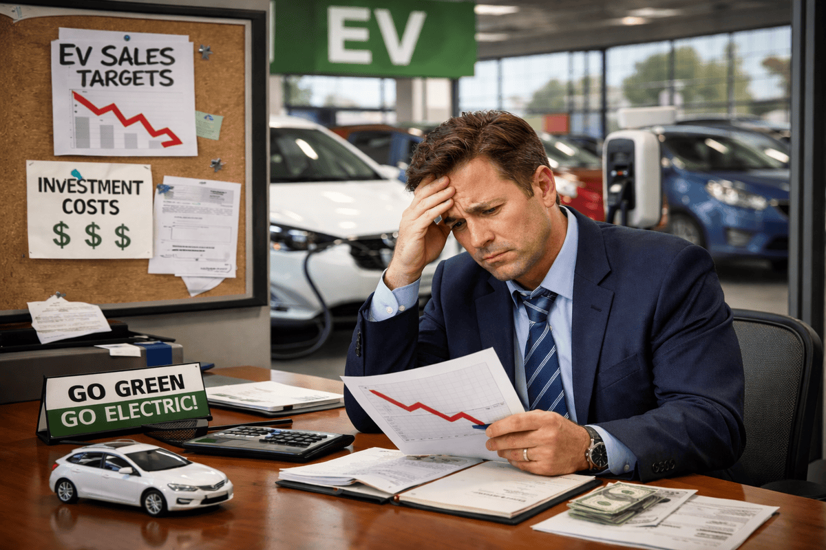 Featured image for “Automotive Dealers Struggle to Recoup EV Investments”