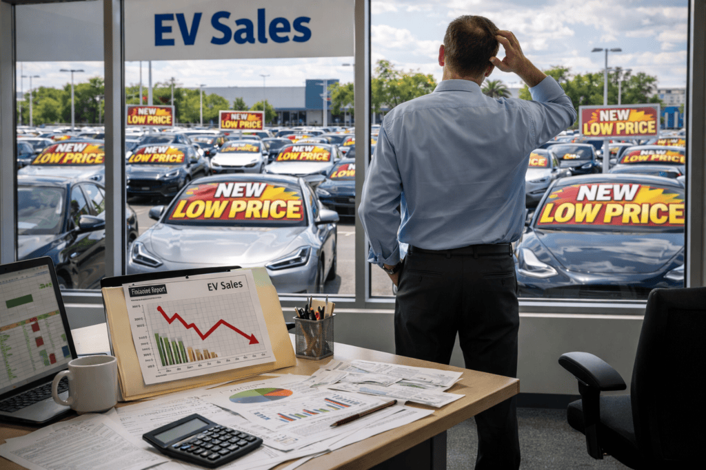 A salesman struggling on how to recuperate investments he lost in EV vehicles