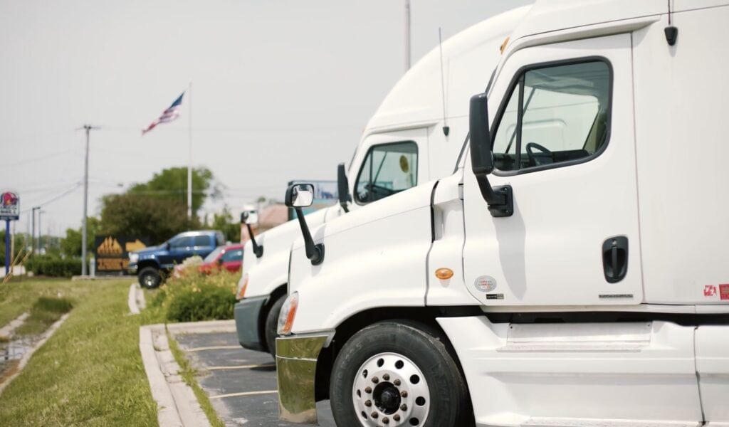 The Truck Parking Crisis Hiding in Plain Sight. Trucks Parked in lot
