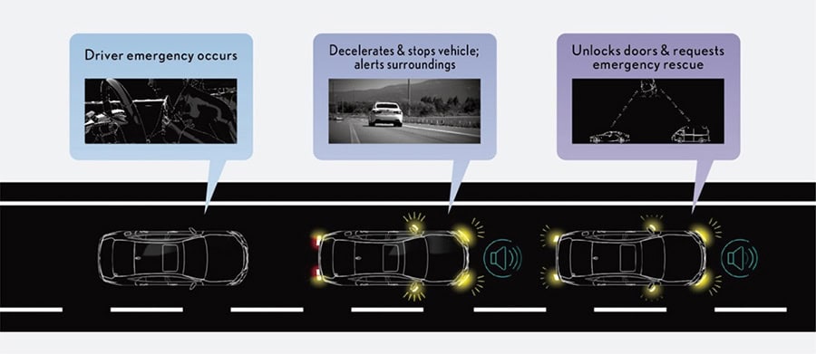 LEXUS Graphic and displays of safety systems