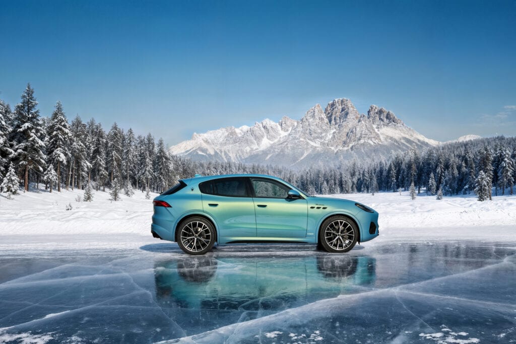 Maserati Grecale Cristallo on frozen lake