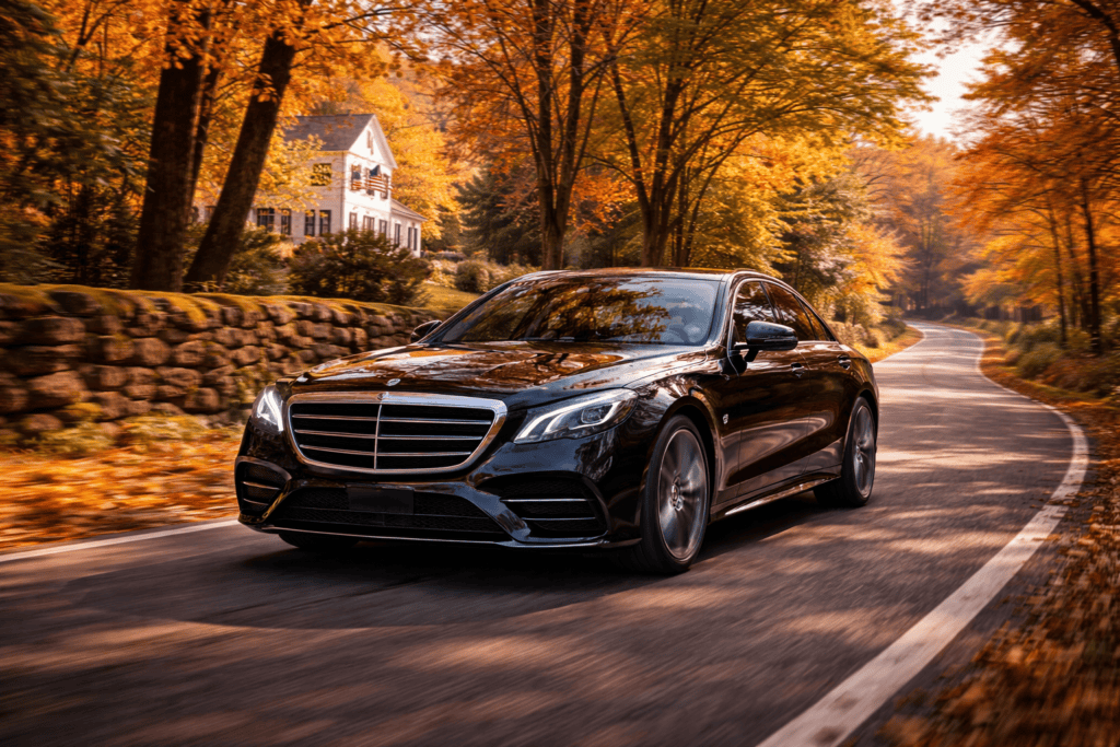 Mercedes-Benz S-Class Driving Through Conneticut