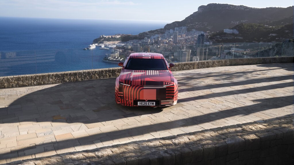 Front view of Jaguar's type 00 along the coast of France, Spain, and Monaco