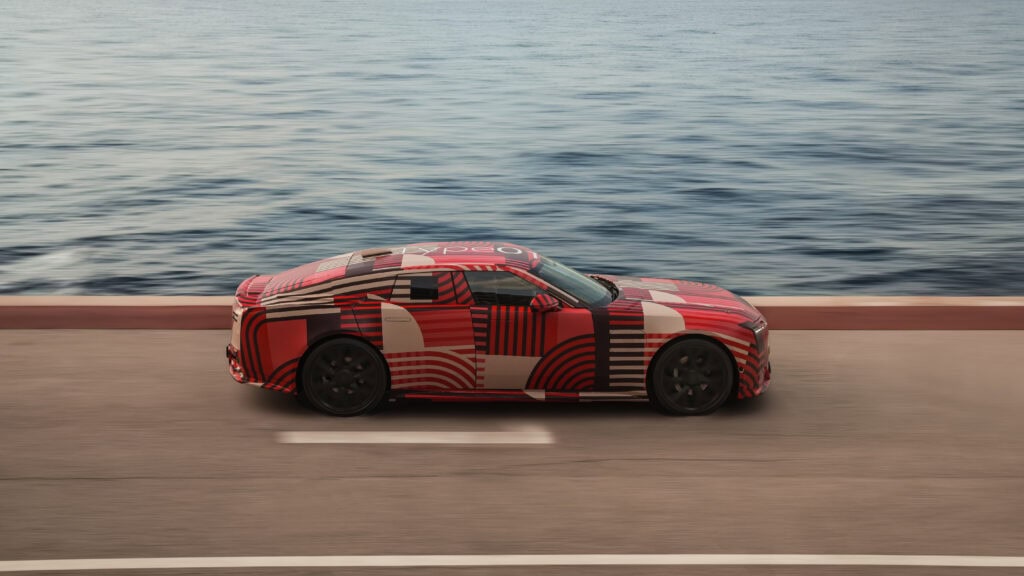 Side view of Jaguar's type 00 along the coast of France, Spain, and Monaco
