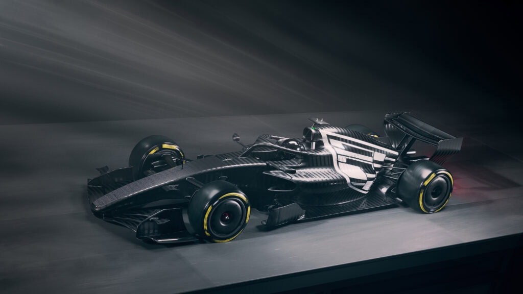 Cadillac's 2026 Formula 1 Entry looking over the top of the vehicle
