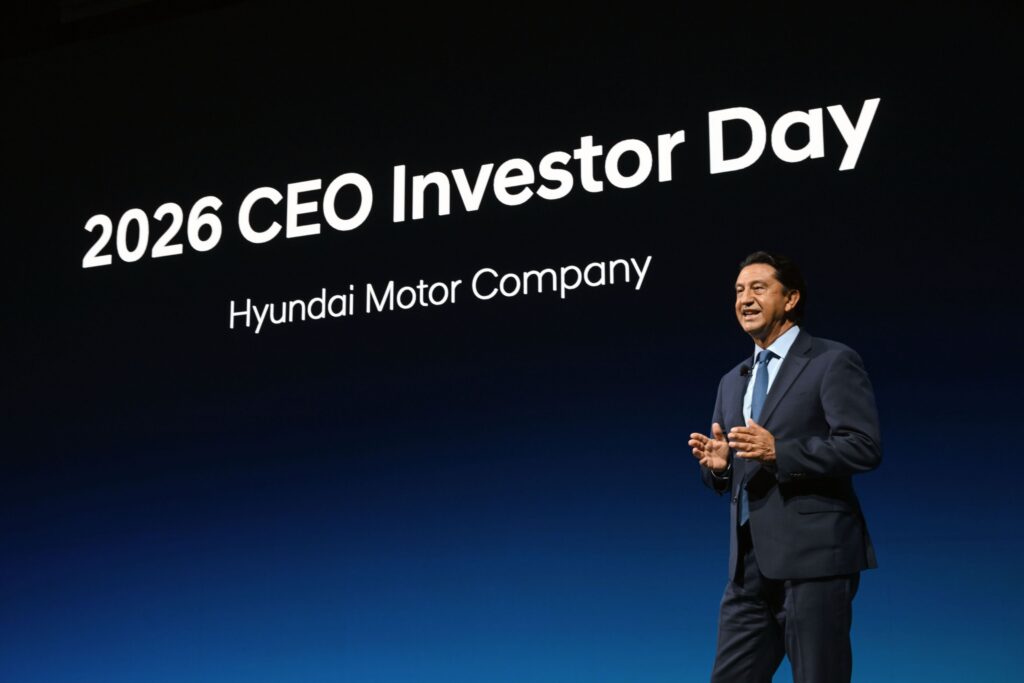 Jose Munez, the head of Hyundai and Genesis talks to investors in the media at Hyundai invested days in Seoul South Korea
