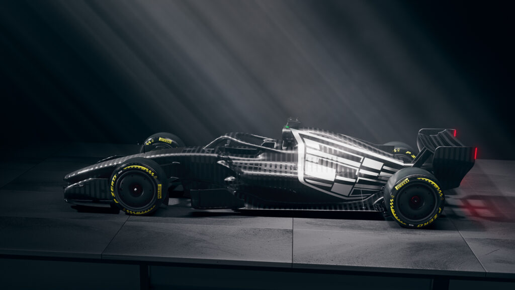 Side View of the Cadillac Formula 1 test livery.